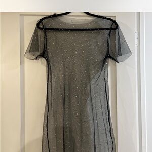 Black Sheer Glitter Dress